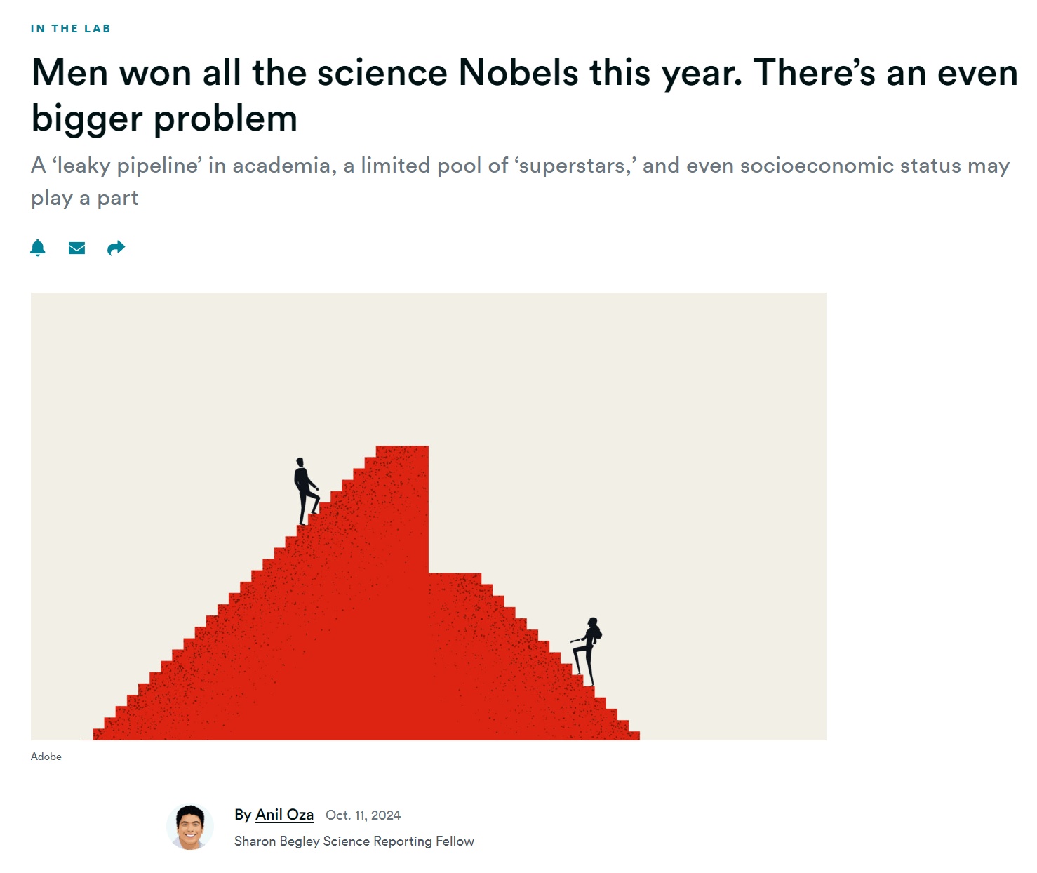 STAT News Spotlight on Gender Gap in Science