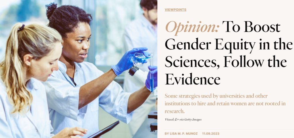 Op-ed: To Boost Gender Equity in the Sciences, Follow the Evidence